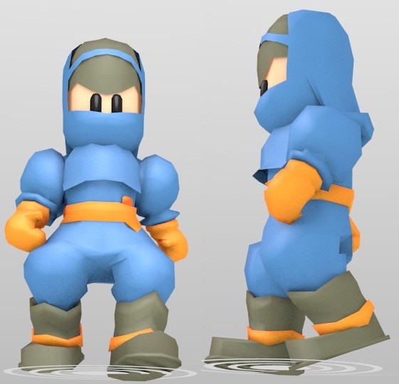 FFT Ninja Low Poly Character + Simple rig preview image 1